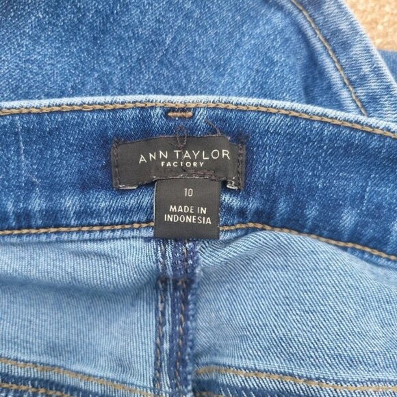 Ann Taylor Woman's Modern Skinny Ankle With Ties Stretch Blue Jeans Sz 10 - Picture 3 of 5